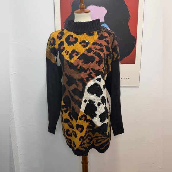 Vintage Leopard Print Sweater Dress - Picture 8 of 8